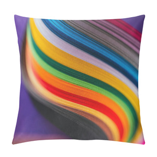 Personality  Close Up Of Colored Bright Quilling Paper Curves On Purple Pillow Covers