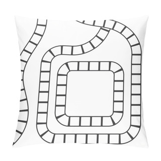 Personality  Abstract Futuristic Maze, Square Pattern Template For Children's Games, White Squares Black Contour Isolated On White Background. Vector Illustration Pillow Covers