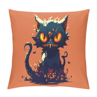 Personality  Cat Monster Vector Illustration Pillow Covers