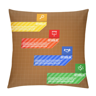 Personality  Steps Process Arrows. Vector Illustration Pillow Covers