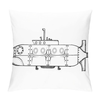 Personality  Old Submarine Pop Art Vector Illustration Pillow Covers