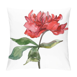 Personality  Red Peonies Isolated On White. Watercolor Background Illustration Element.  Pillow Covers