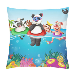Personality  Animals And Ocean Illustration Pillow Covers