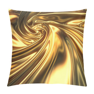 Personality  Abstract Gold Cloth Wave Concept Background. Decorative Elegant Luxury Design. 3d Rendering Digital Illustration Pillow Covers