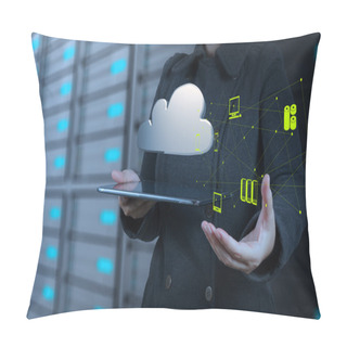 Personality  Businesswoman Shows Modern Technology Pillow Covers