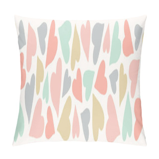 Personality  Heart Pattern Banner. Cute Vector Border Design In Pastel Colours . Pillow Covers