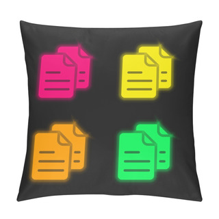 Personality  Archives Four Color Glowing Neon Vector Icon Pillow Covers