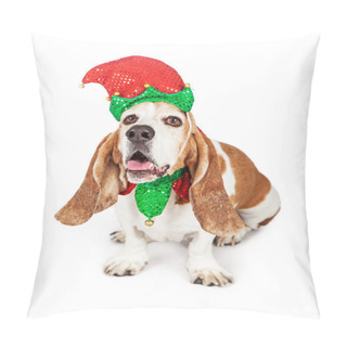Personality  Christmas Elf Basset Hound Dog Pillow Covers