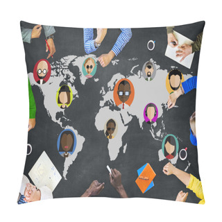 Personality  Global Community World People Social Networking Connection Pillow Covers