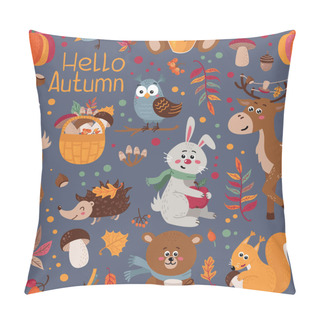 Personality  Seamless Pattern With Cute Forest Animals Pillow Covers