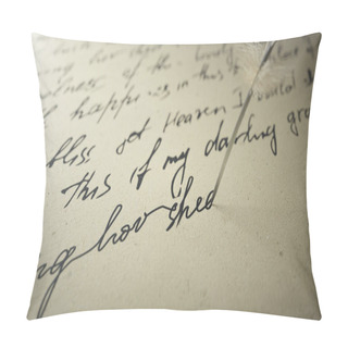 Personality  3d Render Ink Pen Writes Poetry On Old Paper Pillow Covers