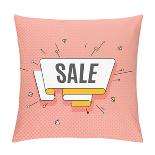 Personality  Sale. Retro Design Element In Pop Art Style On Halftone Colorful Pillow Covers