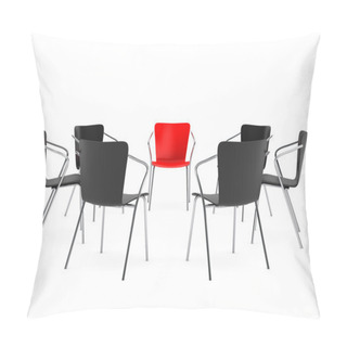 Personality  Business Large Meeting. Chairs Arranging Round With Boss Chair.  Pillow Covers