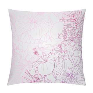 Personality  Background With Tropical Flowers Pillow Covers