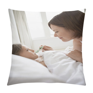 Personality  Mother Checking Daughter Temperature Pillow Covers