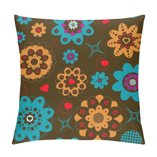 Personality  Colorful Seamless Pattern With Flowers Pillow Covers