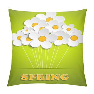 Personality  Beautiful Spring White Flowers Background Pillow Covers