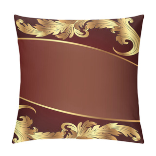 Personality  Brown Background With Gold(en) Pattern Pillow Covers