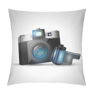 Personality  Camera And Film, Vector Illustration Pillow Covers