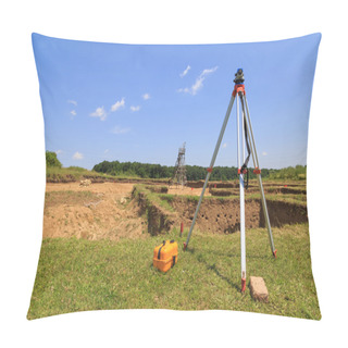 Personality  Surveying Measuring Equipment On Tripod Pillow Covers