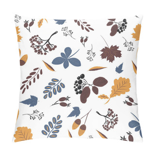 Personality  Vector, Seamless Pattern With Autumn Colorful Leaves And Hand-dr Pillow Covers