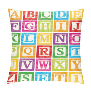 Personality  Vector Baby Blocks Set 1 Of 3 - Capital Letters Alphabet Pillow Covers