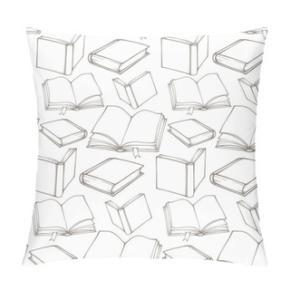 Personality  Seamless Pattern With Outline Decorative Books Pillow Covers