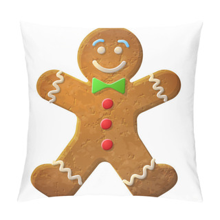 Personality  Gingerbread Man Decorated Colored Icing Pillow Covers
