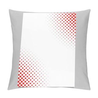 Personality  Halftone Dot Pattern Flyer Template - Vector Brochure Background Design With Red Circles Pillow Covers