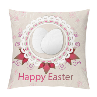 Personality  Happy Easter Background. Vector Illustration Pillow Covers
