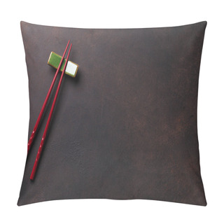 Personality  Sushi Chopsticks On Stone Table Pillow Covers