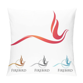 Personality  Vector Firebird Icons With Color Options Pillow Covers