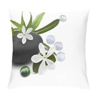 Personality Spa Still Life With Frangipani And Bamboo Leafs On White Backgro Pillow Covers