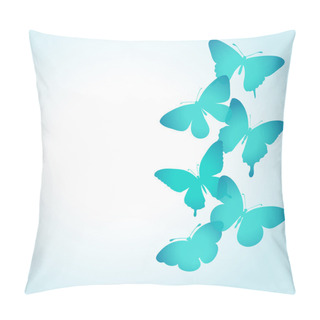 Personality  Background With A Border Of Butterflies Flying. Pillow Covers