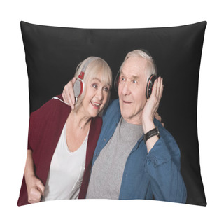 Personality  Senior Couple Listening Music Pillow Covers