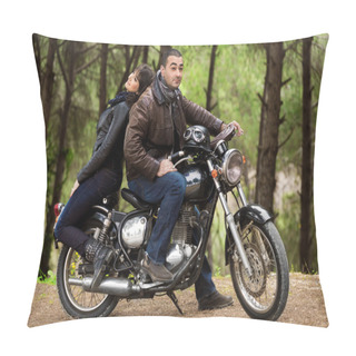 Personality  Bikers Couple Resting Pillow Covers