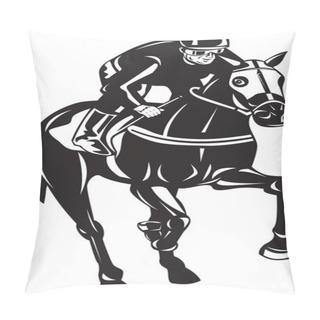 Personality  Horse Racing Equestrian Retro Woodcut Pillow Covers