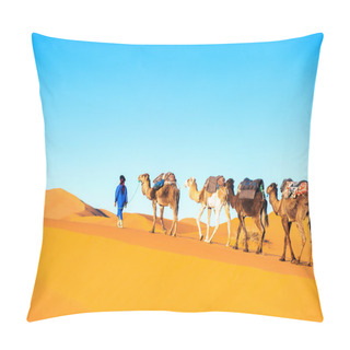 Personality  Camel Caravan On The Sahara Desert Pillow Covers