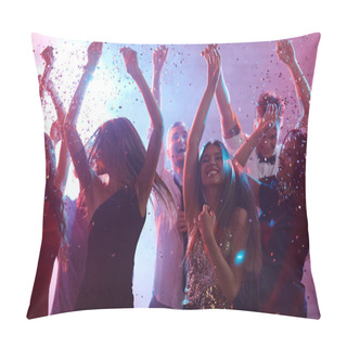 Personality  Ecstatic Friends Dancing In Confetti Rain  Pillow Covers