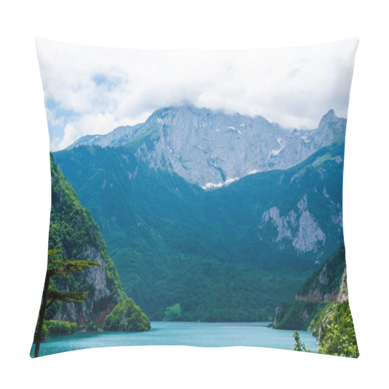 Personality  Beautiful Piva Lake, Mountains And Clouds In Montenegro Pillow Covers