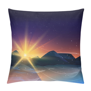 Personality  Mountains Visible Stars At Sunset Pillow Covers