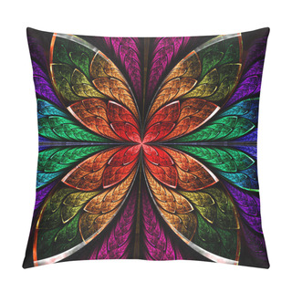 Personality  Beautiful Fractal Flower In Blue, Green And Red. Computer Genera Pillow Covers
