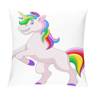 Personality  Beautiful Unicorn Cartoon Funny Happy Pillow Covers
