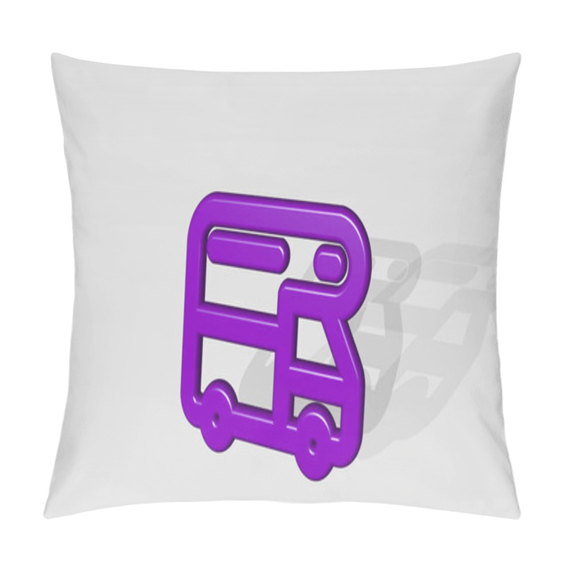 Personality  Truck Rv 3D Icon Casting Shadow. 3D Illustration. Car And Cargo Pillow Covers