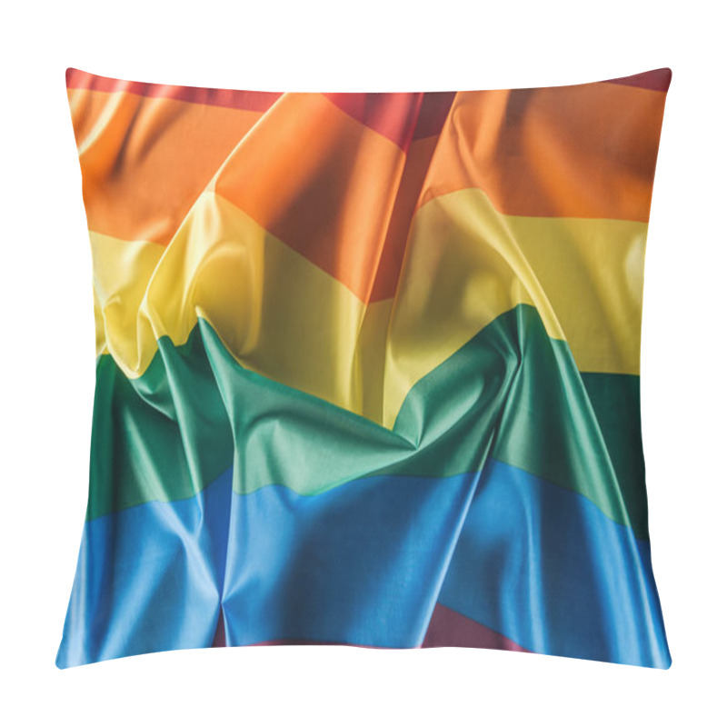 Personality  top view of creased lgbt rainbow, lgbt concept pillow covers