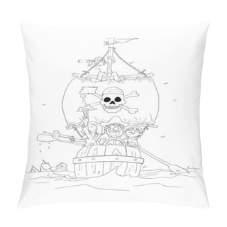 Personality  Dangerous Pirates - Uncolored Pillow Covers
