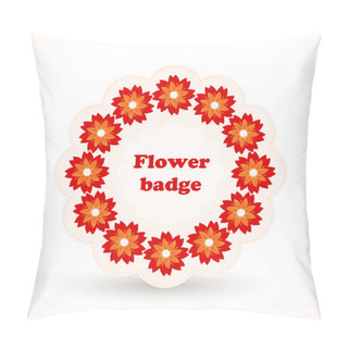 Personality  Vector Badge With Flowers. Pillow Covers