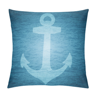Personality  Vector Illustration Of Anchor On Sea Background Pillow Covers