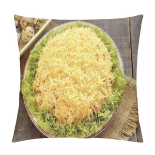 Personality  Grate The Hard Cheese On A Fine Grater, Sprinkle With The Top Of The Salad. Make A Net Of Mayonnaise On Top. Put The Salad In The Refrigerator For 30 Minutes To Soak The Layers. Pillow Covers