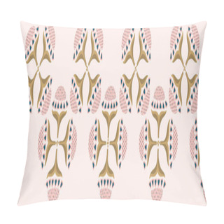 Personality  Pretty Indian Floral Bloom Border Pattern. Seamless Repeating. Hand Drawn Pillow Covers